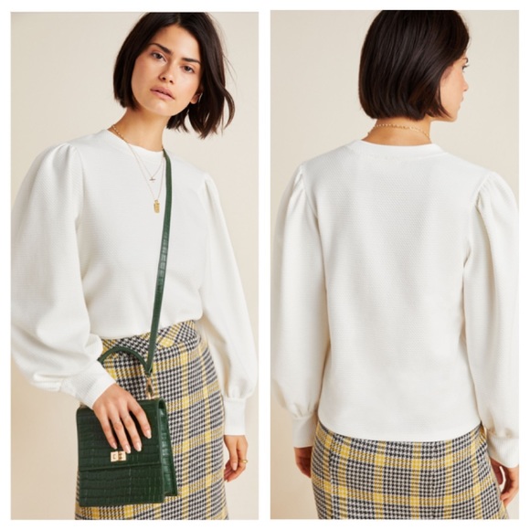 Anthropologie Tops - ❌SOLD❌ Anthro Ivory Shannon Balloon Sleeve Top